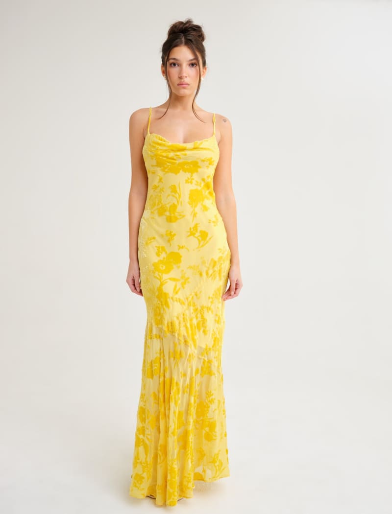 Santeria Maxi Dress | Limoncello Devore - Maxi Dress