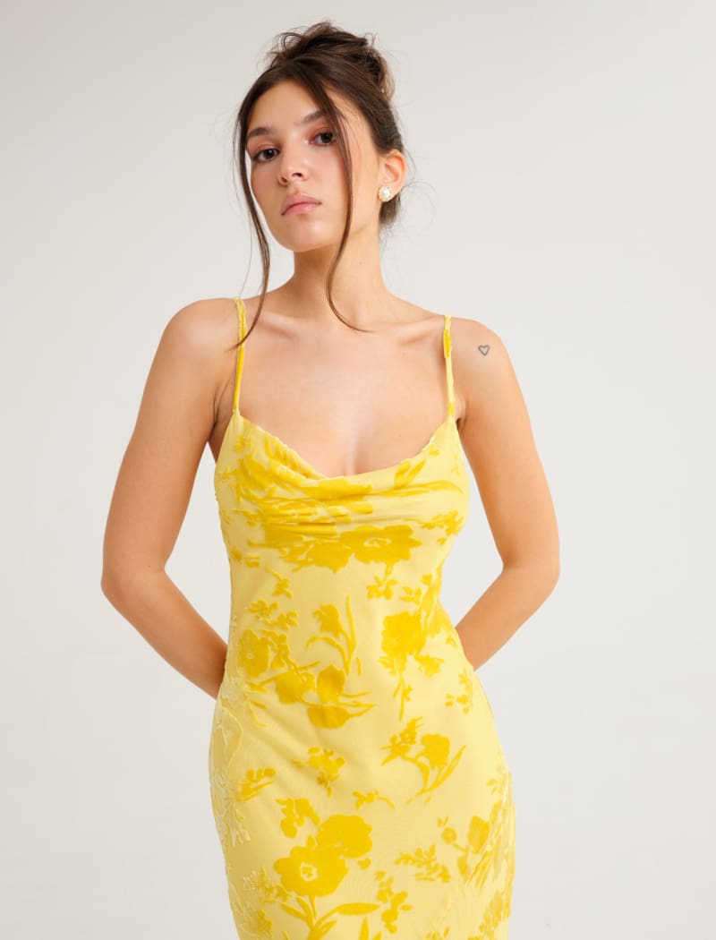 Santeria Maxi Dress | Limoncello Devore - Maxi Dress