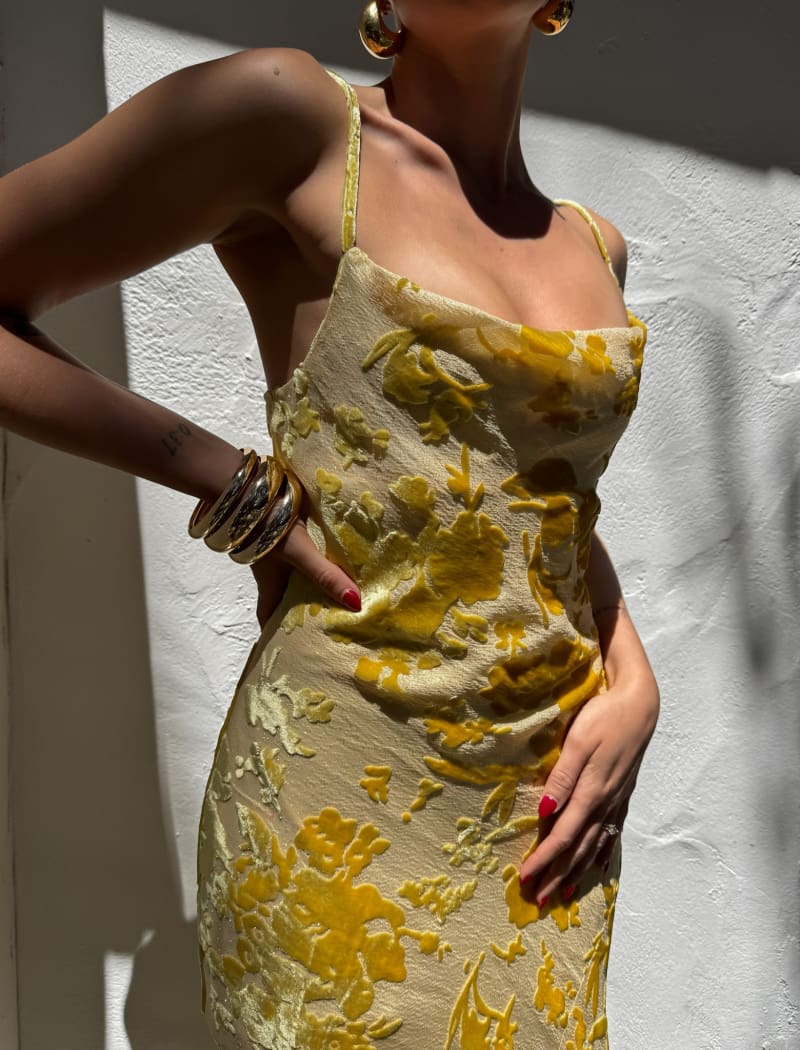 Santeria Maxi Dress | Limoncello Devore - Maxi Dress