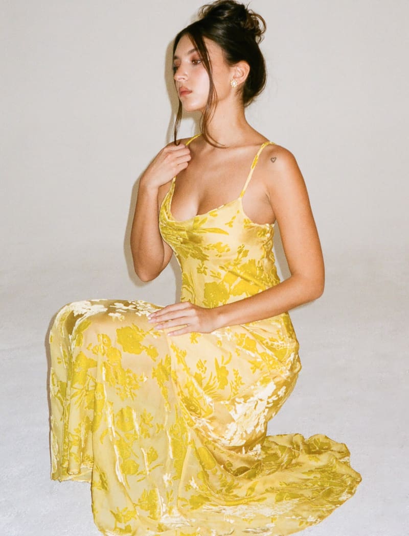 Santeria Maxi Dress | Limoncello Devore - Maxi Dress