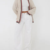 Scholar Cardigan | Cream Stripe - Cardigan