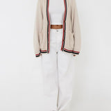 Scholar Cardigan | Cream Stripe - Cardigan