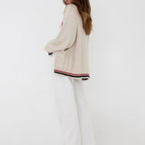 Scholar Cardigan | Cream Stripe - Cardigan