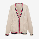 Scholar Cardigan | Cream Stripe - Cardigan