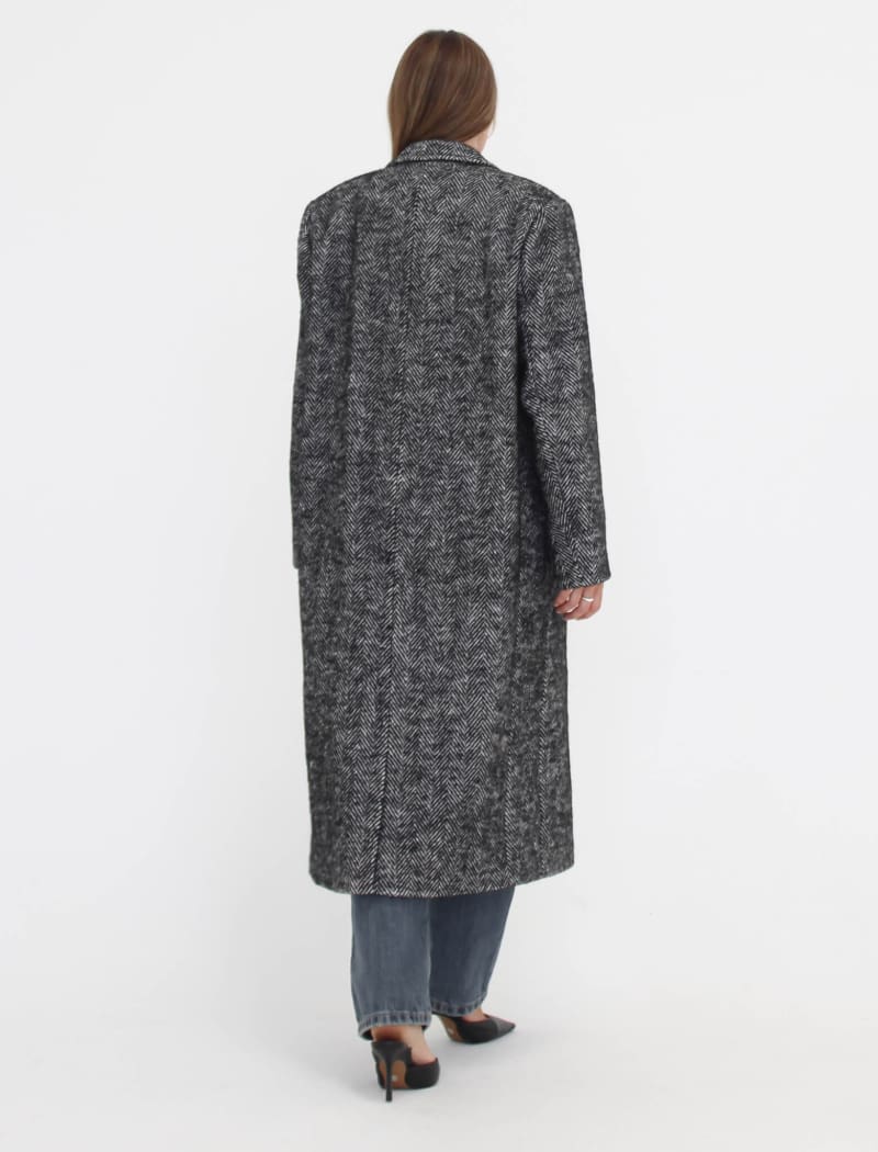 Sinatra Coat | Black Herringbone - Coat