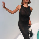 Stella Maxi Dress | Black Sequin