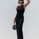 Stella Maxi Dress | Black Sequin