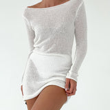 Sweet Talker Mini Dress | Slub White - Mini Dress