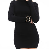 Turtleneck Mini Dress | Black - Mini Dress