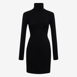 Turtleneck Mini Dress | Black - Mini Dress