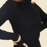 Turtleneck Mini Dress | Black