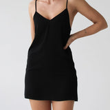 Under Slip Mini Dress | Black