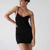 Under Slip Mini Dress | Black