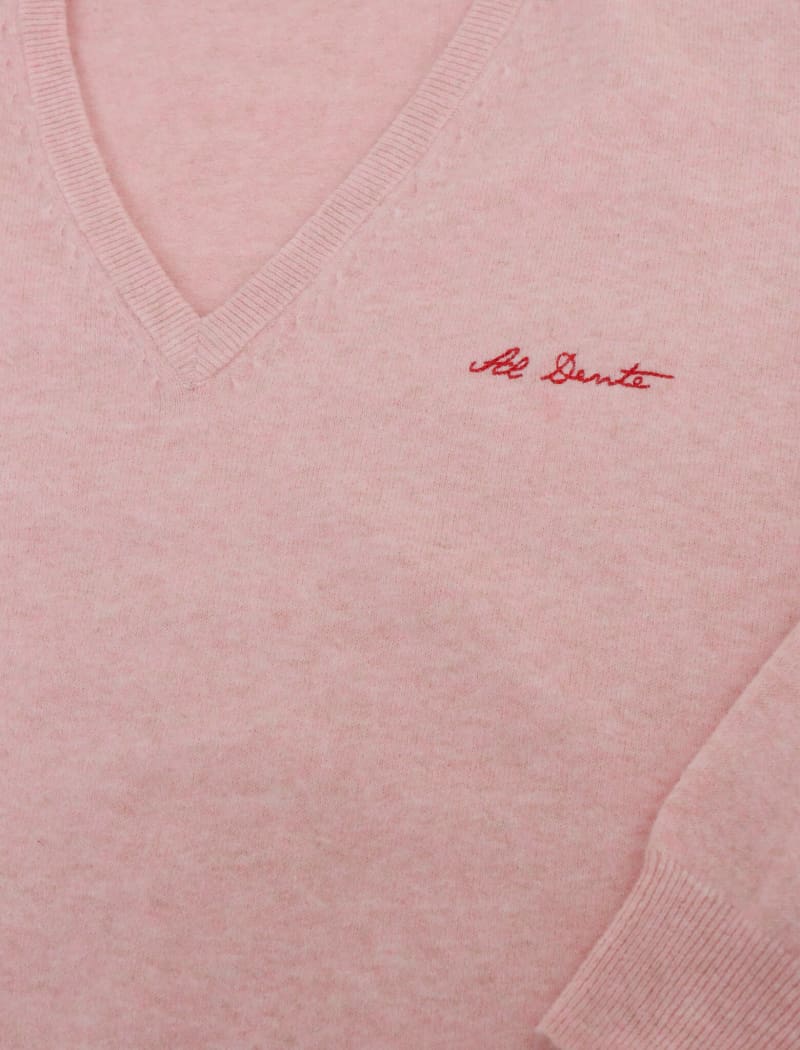 Vail V-Neck Sweater | Al Dente Pink - Sweaters