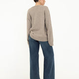 Vail V-Neck Sweater | Mocha Heather - Sweaters