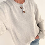 Varsity Henley | Light Heather Gray - Knitwear