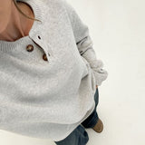 Varsity Henley | Light Heather Gray - Knitwear