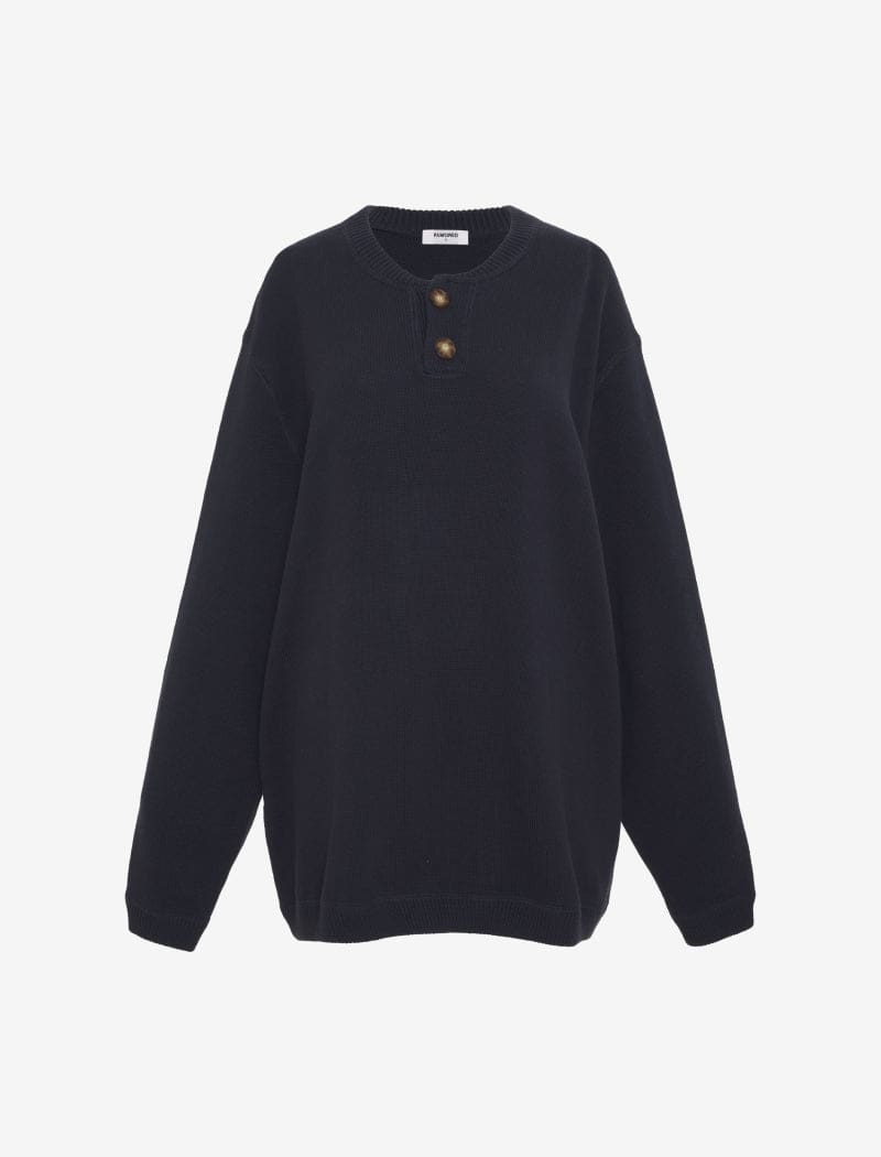 Varsity Henley | Navy - Knitwear