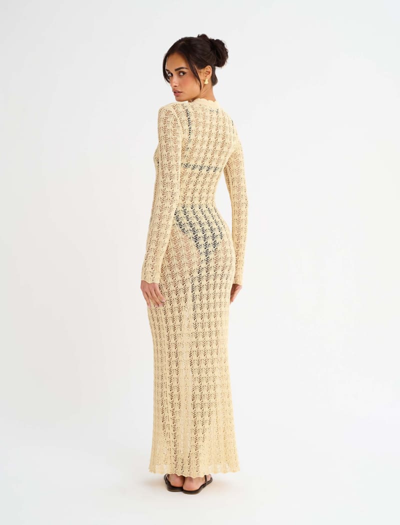 Ventura Crochet Maxi Dress | Cream - Maxi Dress