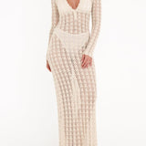 Ventura Crochet Maxi Dress | Cream