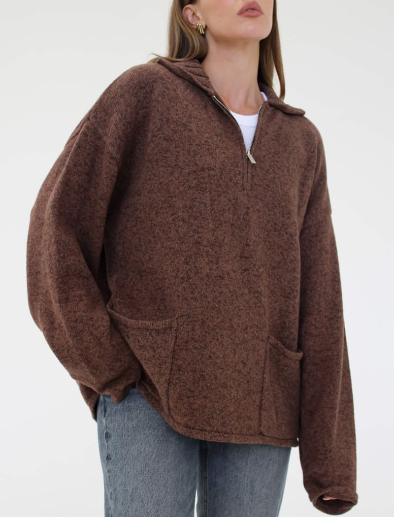 Weekender Quarter Zip | Latte Heather - Pullover