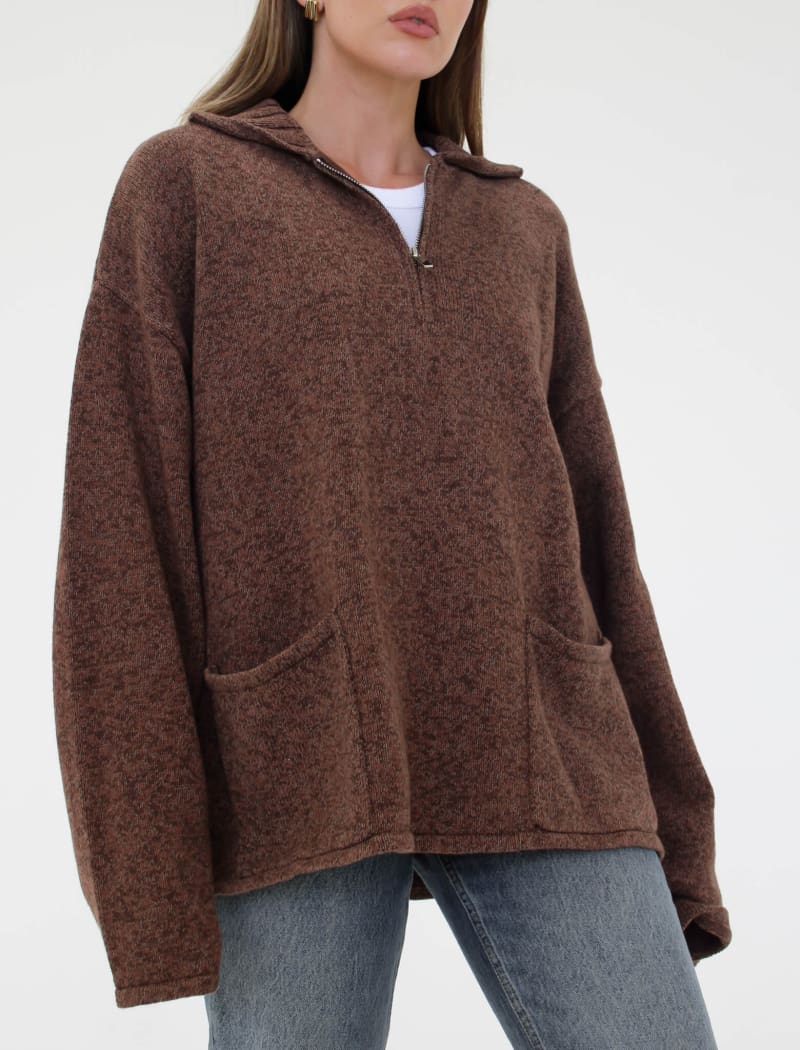 Weekender Quarter Zip | Latte Heather - Pullover