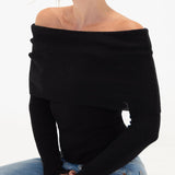 Winona Top | Black - Off-the-Shoulder Top